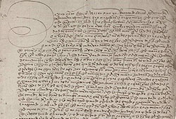 Primera página del manuscrito «Hernán Cortés otorga poder a Francisco Sánchez de Zorita», 21 de junio de 1526.  Fuente: Centro de Estudios de Historia de México Carso Fundación Carlos Slim