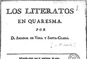 Portada de <em>Los literatos en cuaresma</em> (1773).