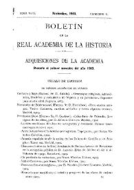 Adquisiciones de la Academia durante el primer semestre del año 1903