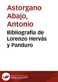 Bibliografía de Lorenzo Hervás y Panduro