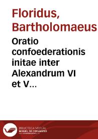Oratio confoederationis initae inter Alexandrum VI et Venetorum, Mediolani et Bari Duces