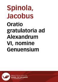 Oratio gratulatoria ad Alexandrum VI, nomine Genuensium