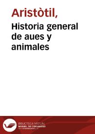 Historia general de aues y animales