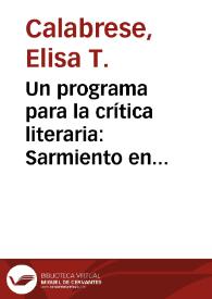 Un programa para la crítica literaria: Sarmiento en Martínez Estrada