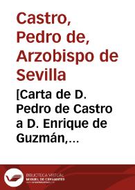 [Carta de D. Pedro de Castro a D. Enrique de Guzmán, 19-12-1617].
