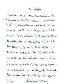 Carta de Miguel Delibes a Francisco Rabal. 26 de octubre de 1993