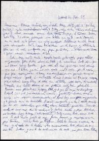 Carta de Asunción Balaguer a Francisco Rabal. Madrid, 14 de febrero de 1959