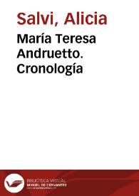 María Teresa Andruetto. Cronología