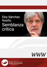 Eloy Sánchez Rosillo. Semblanza crítica