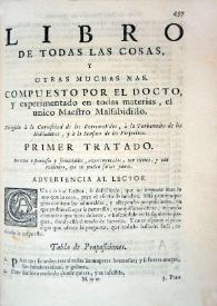 Libro de todas las cosas y otras muchas más / Francisco de Quevedo | Biblioteca Virtual Miguel de Cervantes