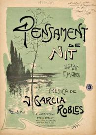 Pensament de nit / música de J. Garcia Robles; lletra de F. Matheu | Biblioteca Virtual Miguel de Cervantes