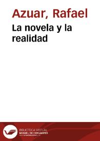 La novela y la realidad / Rafael Azuar | Biblioteca Virtual Miguel de Cervantes