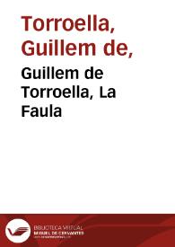 Guillem de Torroella, La Faula | Biblioteca Virtual Miguel de Cervantes