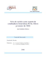 Telas de carbón como soporte de catalizadores bimetálicos Pt-Sn. Efecto promotor de TiO2 / Ana Huidobro Pahissa | Biblioteca Virtual Miguel de Cervantes