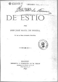Nubes de estío / por José María de Pereda | Biblioteca Virtual Miguel de Cervantes