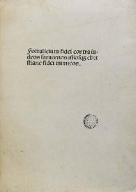 Fortalitium fidei | Biblioteca Virtual Miguel de Cervantes