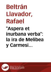 "Aspera et inurbana verba": la ira de Melibea y Carmesina y la lección desoída de Andreas Capellanus | Biblioteca Virtual Miguel de Cervantes