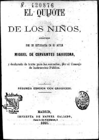 El Quijote de los niños / Abreviado por un entusiasta de su autor Miguel de Cervantes Saavedra | Biblioteca Virtual Miguel de Cervantes