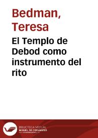 El Templo de Debod como instrumento del rito / Teresa Bedman | Biblioteca Virtual Miguel de Cervantes