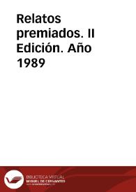 Relatos premiados. II Edición. Año 1989 | Biblioteca Virtual Miguel de Cervantes
