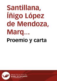 Proemio y carta / Íñigo López de Mendoza | Biblioteca Virtual Miguel de Cervantes