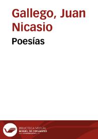 Poesías / Juan Nicasio Gallego | Biblioteca Virtual Miguel de Cervantes