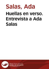 Huellas en verso. Entrevista a Ada Salas / Ada Salas | Biblioteca Virtual Miguel de Cervantes