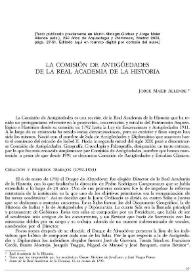 La Comisión de Antigüedades de la Real Academia de la Historia / Jorge Maier Allende | Biblioteca Virtual Miguel de Cervantes