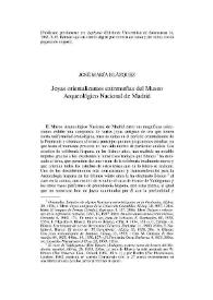Joyas orientalizantes extremeñas del Museo Arqueológico Nacional de Madrid / José M.ª Blázquez Martínez | Biblioteca Virtual Miguel de Cervantes