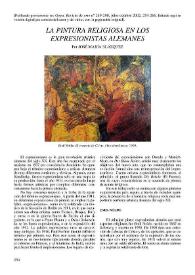 La pintura religiosa en los expresionistas alemanes / José María Blázquez Martínez | Biblioteca Virtual Miguel de Cervantes