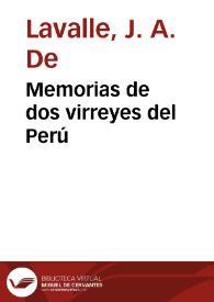Memorias de dos virreyes del Perú | Biblioteca Virtual Miguel de Cervantes