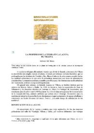 La propiedad de la tierra en la Laguna de Villena | Biblioteca Virtual Miguel de Cervantes