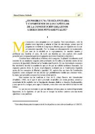 ¿Es posible una teoría unitaria y consistente de los capítulos de la Constitución relativo a derechos fundamentales? | Biblioteca Virtual Miguel de Cervantes