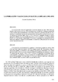 La población valenciana durante la década 1981-1991 | Biblioteca Virtual Miguel de Cervantes