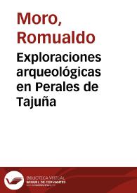 Exploraciones arqueológicas en Perales de Tajuña | Biblioteca Virtual Miguel de Cervantes