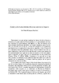 Castulo en las fuentes histórico-literarias anteriores al Imperio | Biblioteca Virtual Miguel de Cervantes