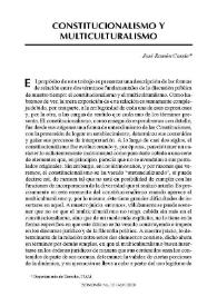 Constitucionalismo y multiculturalismo / José Ramón Cossío | Biblioteca Virtual Miguel de Cervantes