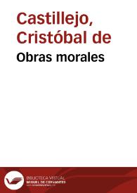 Obras morales / Cristóbal de Castillejo | Biblioteca Virtual Miguel de Cervantes