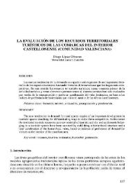 La evaluación de los recursos territoriales turísticos de las comarcas del interior castellonense (Comunidad Valenciana) | Biblioteca Virtual Miguel de Cervantes