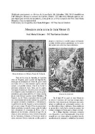 Mosaicos en la costa de Asia Menor (I) / José María Blázquez Martínez | Biblioteca Virtual Miguel de Cervantes