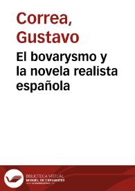 El bovarysmo y la novela realista española / Gustavo Correa | Biblioteca Virtual Miguel de Cervantes