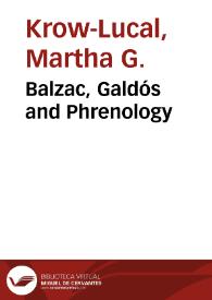 Balzac, Galdós and Phrenology / Martha G. Krow-Lucal | Biblioteca Virtual Miguel de Cervantes
