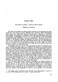 Cultura clásica y lírica neoclásica (Moratín y Cabanyes) / Joaquín Arce | Biblioteca Virtual Miguel de Cervantes