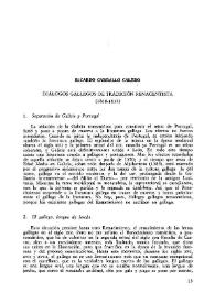 Diálogos gallegos de tradición renacentista (1810-1837) / Ricardo Carballo Calero | Biblioteca Virtual Miguel de Cervantes
