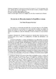 Economía de Hispania durante la República romana / José María Blázquez Martínez | Biblioteca Virtual Miguel de Cervantes