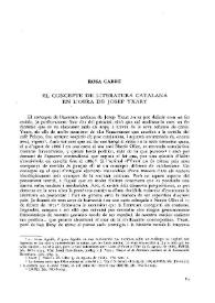 El concepte de literatura catalana en l'obra de Josep Yxart / Rosa Cabré | Biblioteca Virtual Miguel de Cervantes