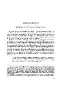 Un ensayo juvenil de Leopardi / Cristina Barbolani | Biblioteca Virtual Miguel de Cervantes