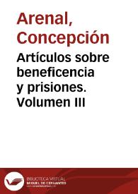 Artículos sobre beneficencia y prisiones. Volumen III / Concepción Arenal | Biblioteca Virtual Miguel de Cervantes