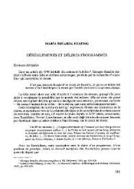 Dérèglements et délires programmés / María Eduarda Keating | Biblioteca Virtual Miguel de Cervantes