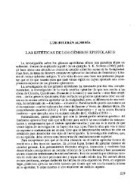 Las estéticas de los géneros epistolares / Luis Beltrán Almería | Biblioteca Virtual Miguel de Cervantes